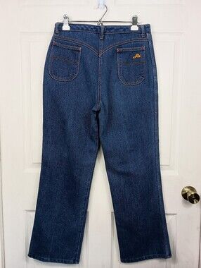 Vintage 70's Jeans Chic by h.i.s Womens 10 Blue Denim High Rise Western V Back